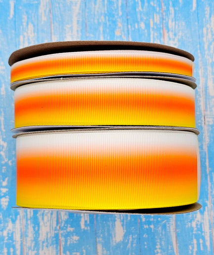 3/8", 7/8", 1.5" Double-Sided Candy Corn Ombre - BY THE YARD
