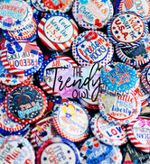 PATRIOTIC / 4TH OF JULY - 25pc. Flat Back Button Grab Bag
