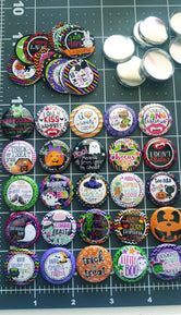 HALLOWEEN - 25pc. Flat Back Button Grab Bag