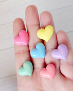 Embellies!! "Pastel Hearts" - 6pcs