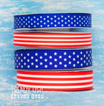 5/8" & 7/8" Stars & Stripes Patriotic Prints! - BY THE YARD