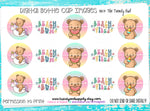 Beach Bum Summer Bear- 1" Bottle Cap Images - INSTANT DOWNLOAD