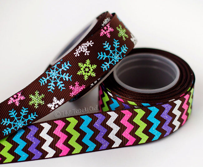 7/8" Dots, Chevron, & Snowflakes - By The Yard