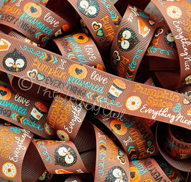 7/8" Pumpkin Everything - Fall/Thanksgiving Print - By The Yard