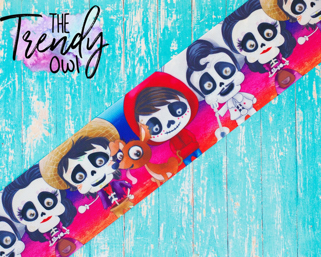 7/8", 1.5", 3" Coco Halloween Inspired Heat Transfer - BY THE YARD