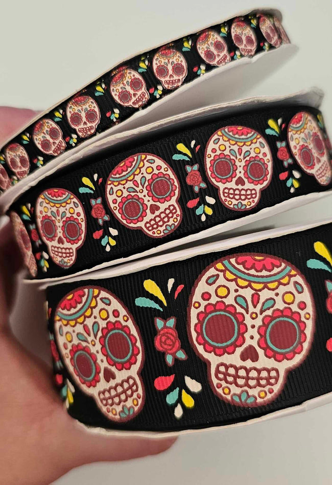 Sugar Skulls - 3/8", 7/8", 1.5" - BY THE YARD