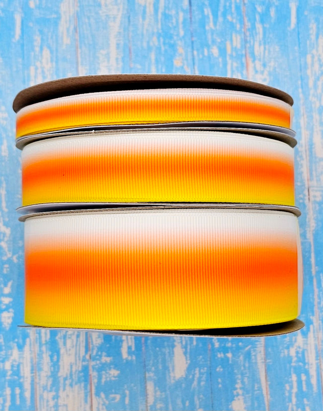 3/8", 7/8", 1.5" Double-Sided Candy Corn Ombre - BY THE YARD