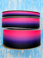 3/8", 7/8", 1.5" Double-Sided Pink/Purple/Black Halloween Ombre Print - BY THE YARD
