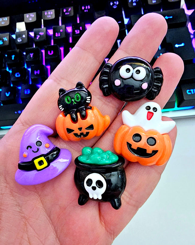 Embellies!! "Halloween Cartoons" Resins! - 5pcs/pack