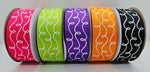 1.5" Glow-In-The-Dark!! Doodle Swirls on Halloween Solids - BY THE YARD