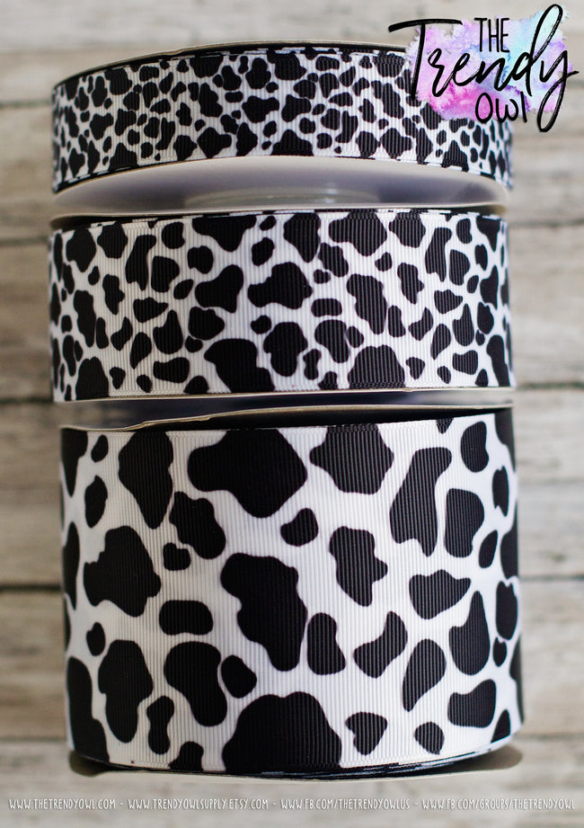 7/8", 1.5" & 3" Cow Print - Heat Transfer - BY THE YARD