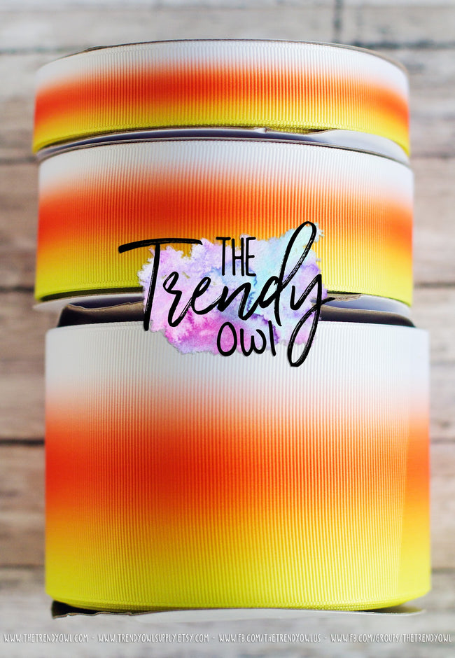 7/8", 1.5" & 3" Candy Corn Ombre - Heat Transfer - BY THE YARD
