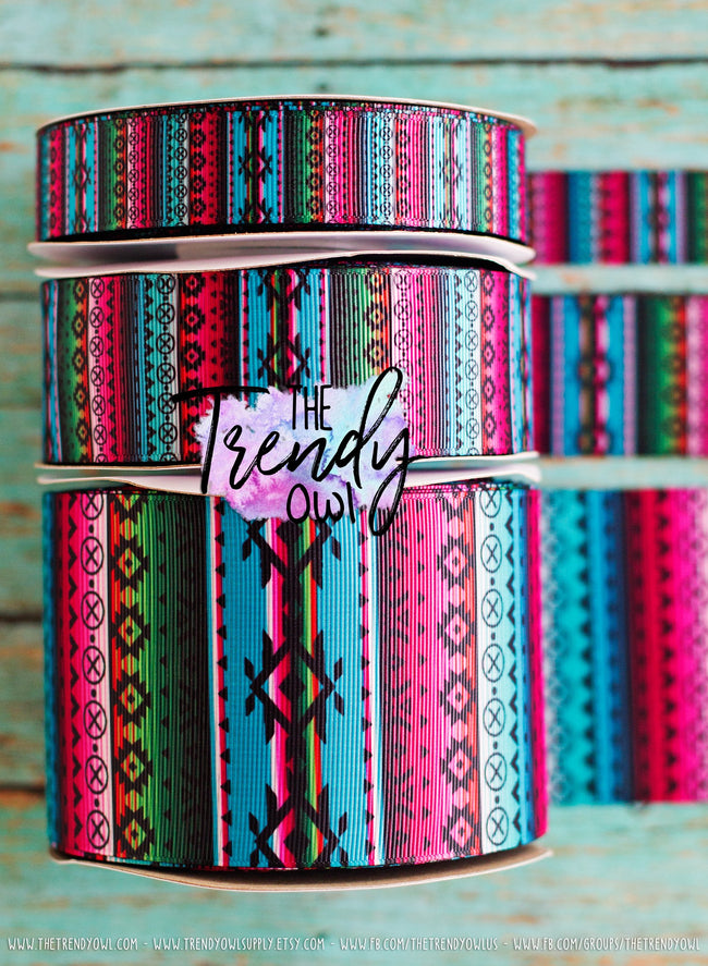 7/8", 1.5" & 3" Decorative Serape - Double Sided Heat Transfer - BY THE YARD