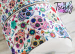 7/8", 1.5" & 3" White or Black Sugar Skulls - Heat Transfer - BY THE YARD