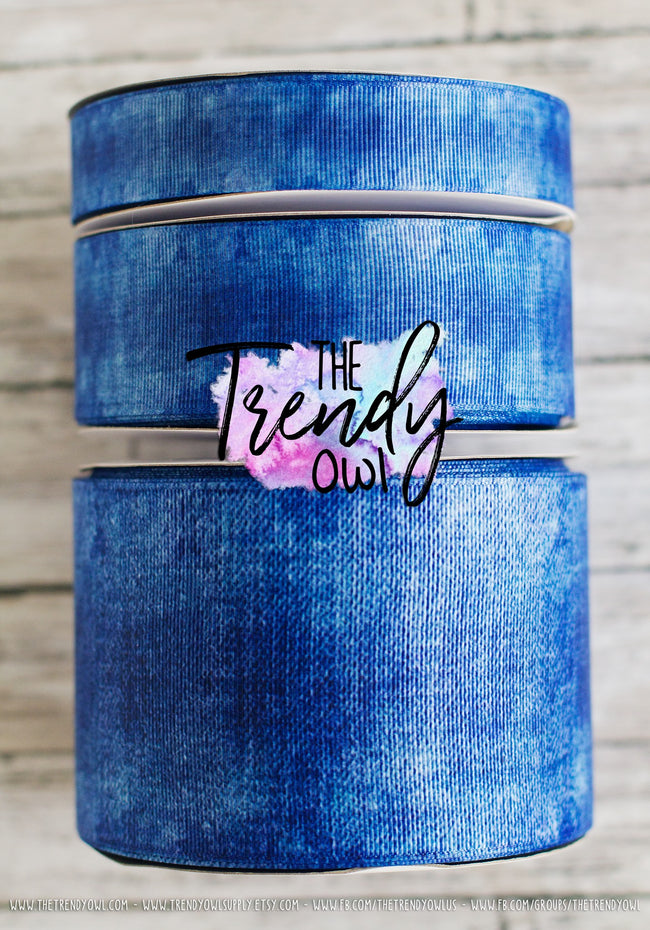 7/8", 1.5" & 3" Dark Denim - Heat Transfer - BY THE YARD