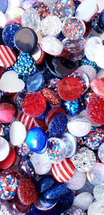 Embellies!! "Americana"  Patriotic Mix approx. 50 pieces/pack