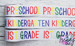 3" Glittered Grade Levels - Heat Transfer Printed - BY THE YARD
