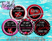 "Anti-Valentine's Day" Made-To-Match  1" Flat Back Buttons - 5pc