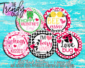 "Animal Quotes - Valentine's Day" 1" Flat Back Buttons - 5pc