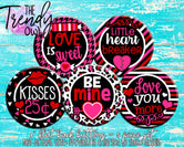 "Valentine Quotes - Valentine's Day" 1" Flat Back Buttons - 5pc