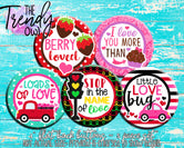 "Quotes - Valentine's Day" 1" Flat Back Buttons - 5pc