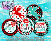 "Quotes - Valentine's Day" 1" Flat Back Buttons - 5pc