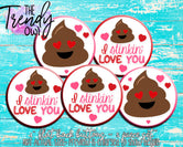 "Stinkin Love You - Valentine's Day" 1" Flat Back Buttons - 5pc