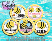"BEE You" 1" Flat Back Buttons - 5pc