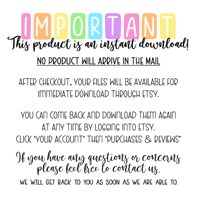 "Hello New Week" Rainbow Weekly Notes - Instant Digital Download - Lined & Unlined Copy included! PDF .PNG .JPEG