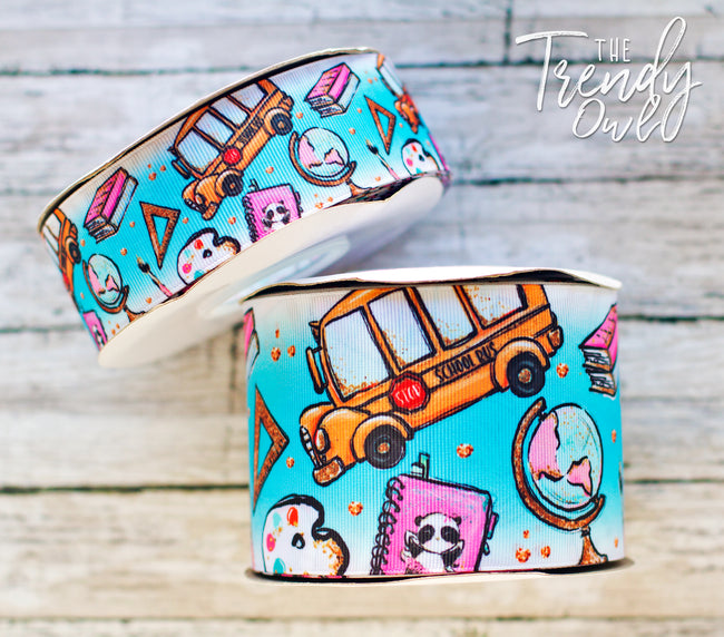 1.5" & 3" Girly School Supplies Heat Transfer - BY THE YARD
