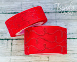 7/8" & 1.5" Red Raised Glitter Doodles  - 5yd Roll