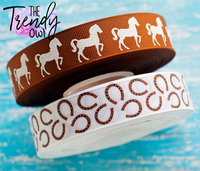 7/8" Horses & Horseshoes - BY THE YARD