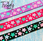 7/8" Magical Glitter Stars - BY THE YARD
