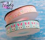 7/8" Glittered Bunnies - Easter Prints - BY THE YARD