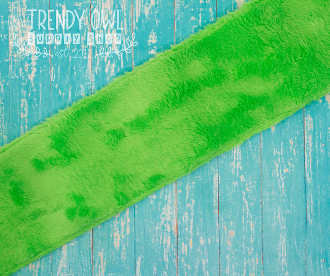 3" Green Faux Fur - BY THE YARD