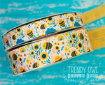 7/8" & 1.5" Busy Bees - Double Sided Ribbon - BY THE YARD