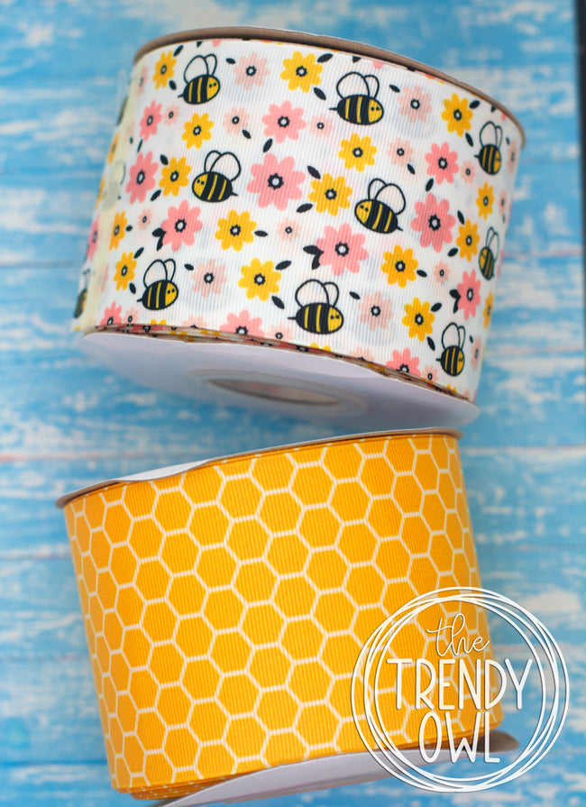 3" Bees + Honeycomb- BY THE YARD