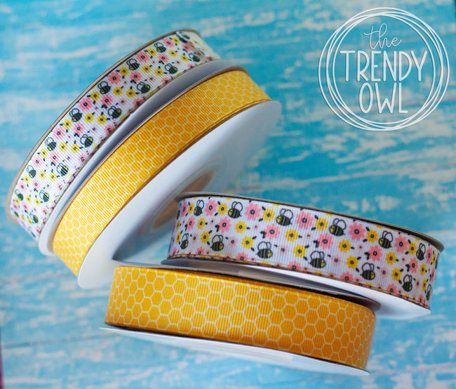 5/8" & 7/8" Bees + Honeycomb - BY THE YARD