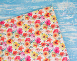 "Sunflower Floral" - U.S. Designer Faux Leather Printed Fabric Sheets