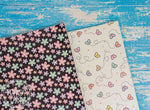 "Dainty Butterflies + Flowers" - U.S. Designer Faux Leather Printed Fabric Sheets