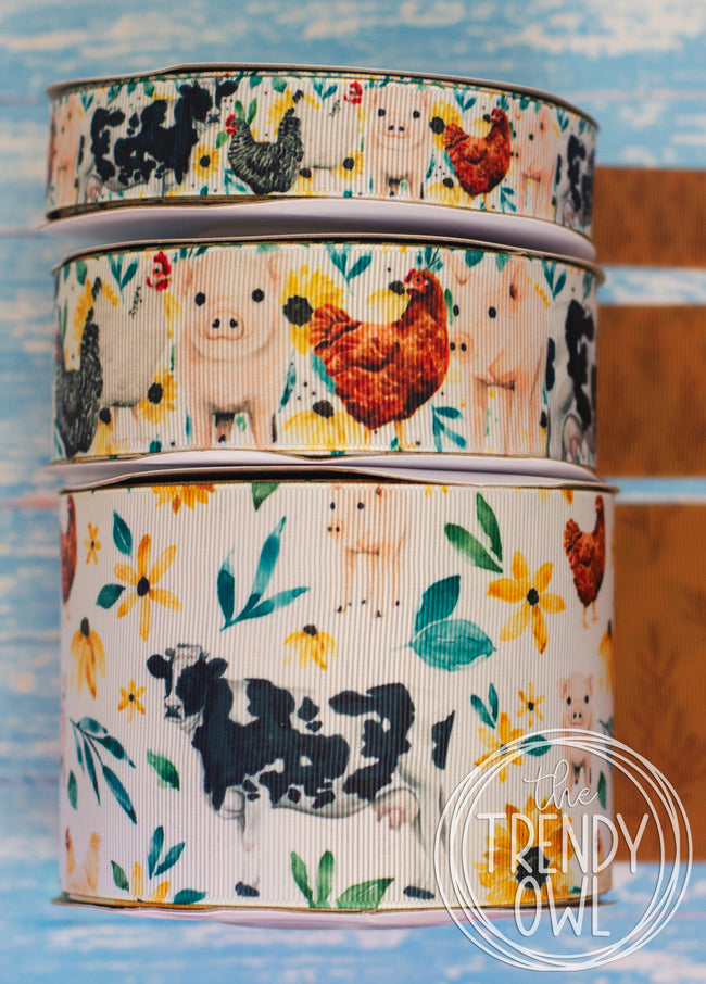 7/8", 1.5" & 3" Farm Animals - BY THE YARD
