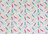 "Crayon Squiggles" - U.S. Designer Faux Leather Printed Fabric Sheets