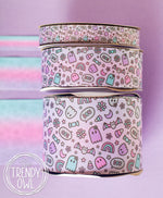 5/8", 1.5" & 3"  BOO! Spooky Girly Doodles - Double Sided - BY THE YARD