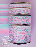 5/8", 7/8", 1.5" & 3" BOO! Spooky Girly Line Art - Double Sided - BY THE YARD