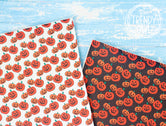 Classic Jack-O-Lanterns - Halloween Collection - U.S. Designer Litchi/Pebbled Faux Leather Printed Fabric Sheets