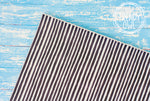 Black/White Stripes - Halloween Collection - U.S. Designer Litchi/Pebbled Faux Leather Printed Fabric Sheets