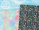 TieDye Jack NBC - Halloween Collection - U.S. Designer Litchi/Pebbled Faux Leather Printed Fabric Sheets