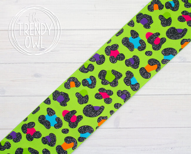 3" Bright Leopard Print - APPLE - BY THE YARD