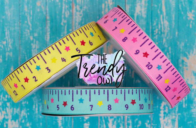 7/8" Back To School Rulers - CUSTOM COLORS - 3yd cuts