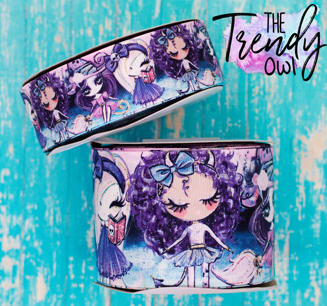 7/8", 1.5" & 3" Halloween Glam Girls Heat Transfer - BY THE YARD